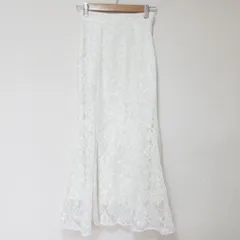 美品 22SS eimy istoire エイミーエストワール レースロングスカート サイズS ホワイト レディース 古着 中古 USED