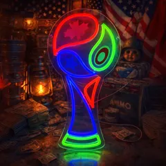 【フットボールカルチャー】トロフィー ネオンライト LEDネオンアート 5段階調光 USB電源