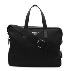 PRADA プラダ トライアングルロゴ ビジネスバッグ ブリーフケース 書類カバン 2WAY ショルダーバッグ ナイロン NERO ブラック シルバー金具 2VE368
