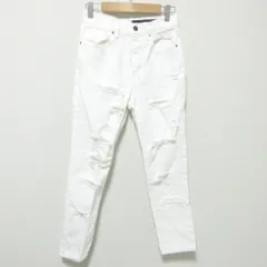 美品 ARMANI EXCHANGE アルマーニエクスチェンジ J51 CARROT ボタンフライ クラッシュ デニムパンツ ジーンズ W24 ホワイト レディース 古着 中古 USED