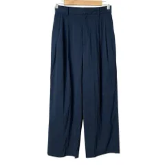 美品 24SS UNITED ARROWS ユナイテッドアローズ タック テーパード パンツ 38 ネイビー レディース 古着 中古 USED