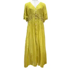 良品 23SS relume レリューム ジャーナルスタンダード 刺繍 ロング フレアワンピース サイズF イエロー レディース 古着 中古 USED