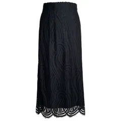 未使用 22AW PLAST プラステ ライントレース ナロースカート 小さいサイズ XS ブラック レディース 古着 中古 USED