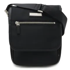 BURBERRY バーバリー ショルダーバッグ 斜め掛け ナイロン レザー ブラック 黒