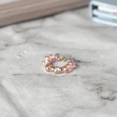 ピンク ゴールド イヤーカフ 丸 イヤカフ 上品 シンプル 小ぶり 小さめ おしゃれ【620】