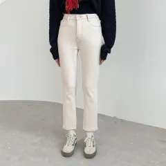(当日配送) 8575 起毛 ストレート ストレッチ コットンパンツ - S L XL