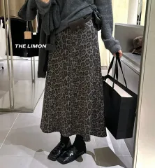 2611 ヒョウ柄 レオパード ツアーベルベット ロング丈スカート