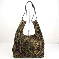 トレジャー トプカピ ペイズリー柄 ジャガード トートバッグ ショルダーバッグ 2way 鞄 ブランド レディース ブラック TOPKAPI 【中古】