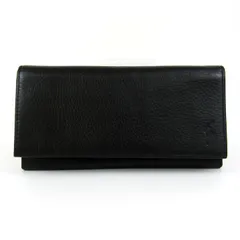 ポロ・ラルフローレン 長財布 二つ折り ウォレット ロゴ 型押し ブランド メンズ ブラック POLO RALPH LAUREN 【中古】