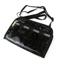 レスポートサック ショルダーウォレット お財布ショルダー ラメ 財布 鞄 ブランド レディース ブラック LeSportsac 【中古】