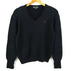 ポロスポーツラルフローレン セーター トップス 長袖 Vネック コットン ニット メンズ Mサイズ ネイビー POLO SPORT RALPH LAUREN 【中古】