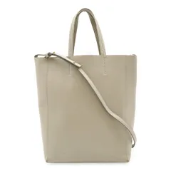 CELINE セリーヌ バーティカル カバ スモール トートバッグ ハンドバッグ 2WAY ショルダーバッグ レザー ライトグレー 176183