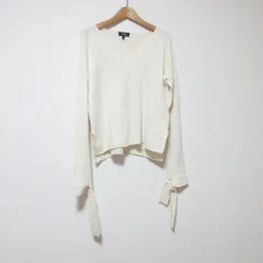 美品 Theory セオリー Vネック カシミヤブレンドニット セーター サイズS アイボリー レディース 古着 中古 USED