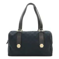 GUCCI グッチ GGキャンバス ハンドバッグ ミニボストン ショルダーバッグ セミショルダー レザー ブラック 黒 ゴールド金具 154457