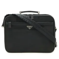 PRADA プラダ トライアングルロゴ ビジネスバッグ ブリーフケース PCケース 2WAY ショルダーバッグ ナイロン NERO 黒 ブラック シルバー金具 V147S