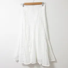 未使用 Apweiser-riche アプワイザーリッシェ ストライプレースマーメイドスカート ロングスカート サイズ1 ホワイト  レディース 古着 中古 USED