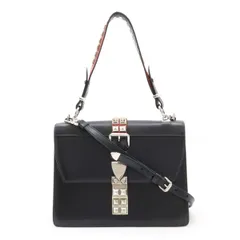 PRADA プラダ スタッズ トートバッグ 2WAY ショルダーバッグ サフィアーノ レザー NERO 黒 ブラック シルバー金具 海外ブティック購入品 1BA179