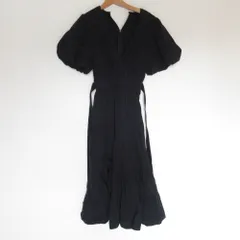 良品 SNIDEL スナイデル ティアードボリュームカシュクールワンピース SWFO217005 F ブラック レディース 古着 中古 USED