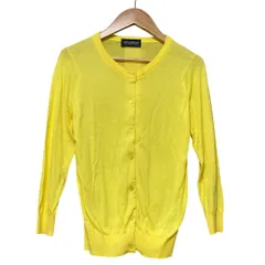 美品 JOHN SMEDLEY ジョンスメドレー カーディガン XS イエロー レディース 古着 中古 USED