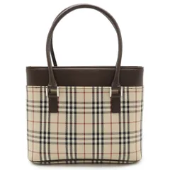 BURBERRY バーバリー ノバチェック チェック柄 ハンドバッグ トートバッグ キャンバス レザー ベージュ ダークブラウン ブラック ボルドー