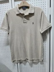 (000772) ポロ ラルフローレン ベージュ 半袖 ポロTシャツ m