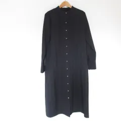 美品 24AW PLST プラステ 長袖 ウールライクタックシャツワンピース S ブラック レディース 古着 中古 USED