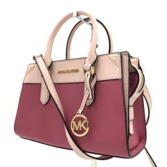 【美品】マイケルコース ハンドバッグ ショルダー マゼンタ サフィアーノ