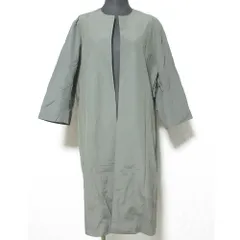 美品 yori ヨリ ダブルフレアスプリングコート ノーカラーコート YR1725-001SP F グレー レディース 古着 中古 USED