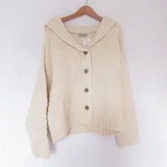 美品 Samansa Mos2 サマンサモスモス ニットカーディガン F アイボリー レディース 古着 中古 USED