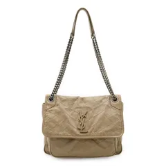 SAINT LAURENT PARIS サン ローラン パリ イブサンローラン YSL NIKI ニキ ミディアム チェーンショルダー Vステッチ レザー ベージュ 498894