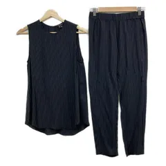 theory(セオリー) レディースパンツセットアップ レディース美品  - 黒×白 ストライプ/ウエストゴム