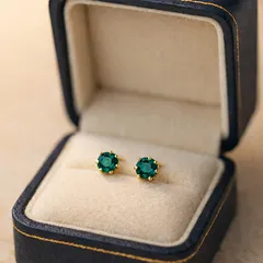 【お守りジュエリー】エメラルド 一粒ピアス 4mm S925ポスト K14ゴールドコーティング 誕生石 CZ 小粒 上品 スタッドピアス ゴールド 普段使い デイリー お守り ミニマル プレゼント 誕生石