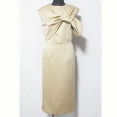 美品 CELFORD セルフォード リボンドレスワンピース CWFO181021 サイズ36 ベージュ レディース 古着 中古 USED