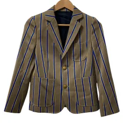 美品 BEAUTY&YOUTH UNITED ARROWS ユナイテッドアローズ ストライプ柄 2B テーラードジャケット 38 ベージュ レディース 古着 中古 USED