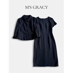 M’S GRACY エムズグレイシー フォーマルセット ジャケット ワンピース ネイビー 38 入学式 卒業式