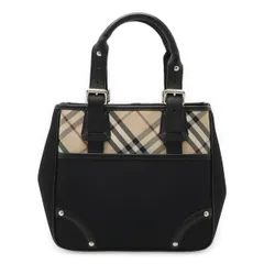 BURBERRY バーバリー ノバチェック チェック柄 ハンドバッグ 2WAY トートバッグ ショルダーバッグ 肩掛け レザー ベージュ ブラック 黒 ボルドー