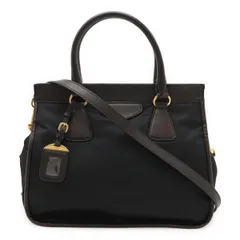 PRADA プラダ TESSUTO+CITY CA テスート ハンドバッグ 2WAY ショルダーバッグ ナイロン レザー NERO+MORO ブラック 黒 ダークブラウン BN2208