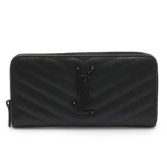 SAINT LAURENT PARIS サン ローラン パリ YSL イブサンローラン モノグラム ラウンドファスナー長財布 レザー ブラック 黒 358094