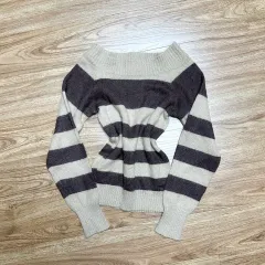 ヴィンテージ CECIL McBEE セシルマクビー ストライプ オフショルダー ニット Tシャツ 姉ギャル ロギャル ラテ姫