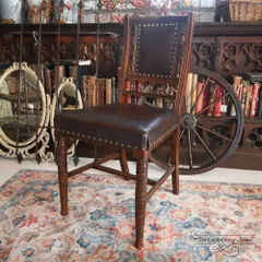 L3710-2-4 英国アンティーク レザーチェア ヴィクトリアン アンティークチェア キッチンチェア チェア ダイニングチェア レザー イギリス