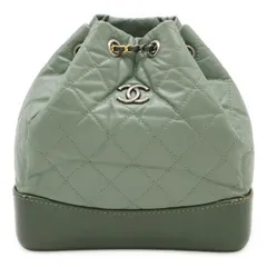 CHANEL シャネル ガブリエル ドゥ シャネル スモール バックパック リュック チェーンショルダー 巾着 カーフ カーキ ガンメタリック金具 A94485