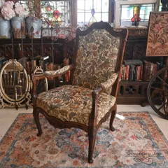 L3710-3-2 フランスアンティーク ソファ 布張りチェア ヴィクトリアン アンティークチェア 1人掛けソファ チェア ダイニングソファ フランス