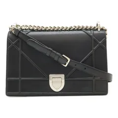 Christian Dior クリスチャン ディオール Diorama ディオラマ チェーンショルダーバッグ 2WAY クラッチバッグ レザー ブラック 黒 シルバー金具