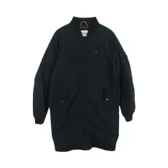 トミーヒルフィガー (WOMEN - S) ナイロン フラグ ロゴ ジップアップ ロング ジャケット