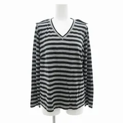 バーバリー ロンドン BURBERRY LONDON カットソー ボーダー 長袖 5 黒 グレー /JS