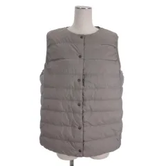 無印良品 良品計画 ナイロン ダウンベスト XXL グレージュ 大きいサイズ ■FF