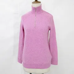 ポロゴルフ ラルフローレン POLO GOLF RALPH LAUREN ゴルフ スポーツウエア ニット セーター 長袖 ハーフジップ スタンドカラー カシミヤ ピンク S