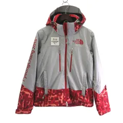 ザノースフェイス THE NORTH FACE 韓国ライセンス PyeongChang2018 平昌パラリンピック 中綿ジャケット フーデッド 2WAY グレー レッド XS ☆AA★