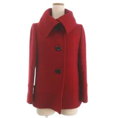 イネド INED 美品 ジャケット ショート丈 コート 長袖 ステンカラー 11 赤 レッド