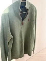 ポロ ラルフローレン ハーフジップアップ ニット グリーン / メンズ Sサイズ